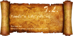 Tamás Lóránt névjegykártya