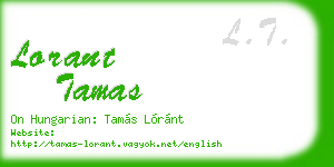lorant tamas business card